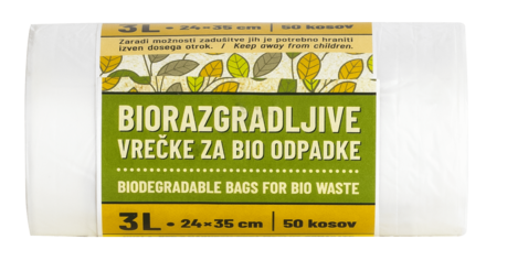Biorazgradljive vrečke za odpadke 3L - 50 kos