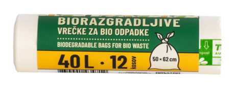 Biorazgradljive vrečke za odpadke 40L - 12 kos
